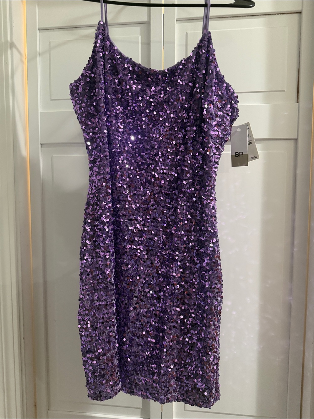 bp Purple Sequin Slip Mini Dress